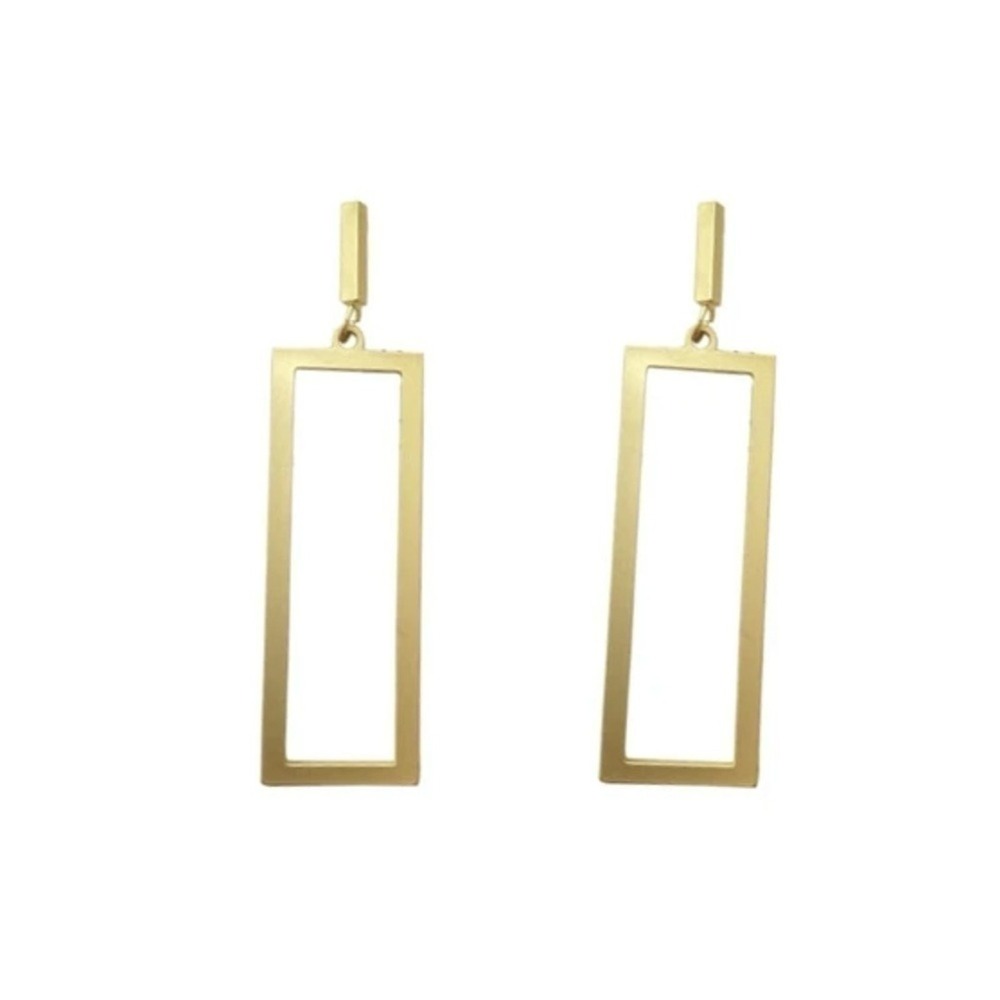 Fashion Jewelry Gold Tone‎ Rectangular Drop Dangle Earrings